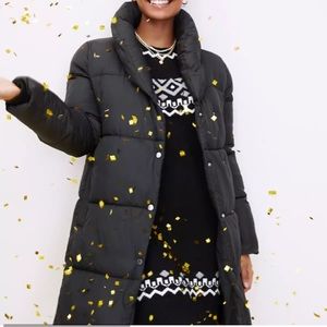 Ann Taylor Loft Black Puffer Coat
